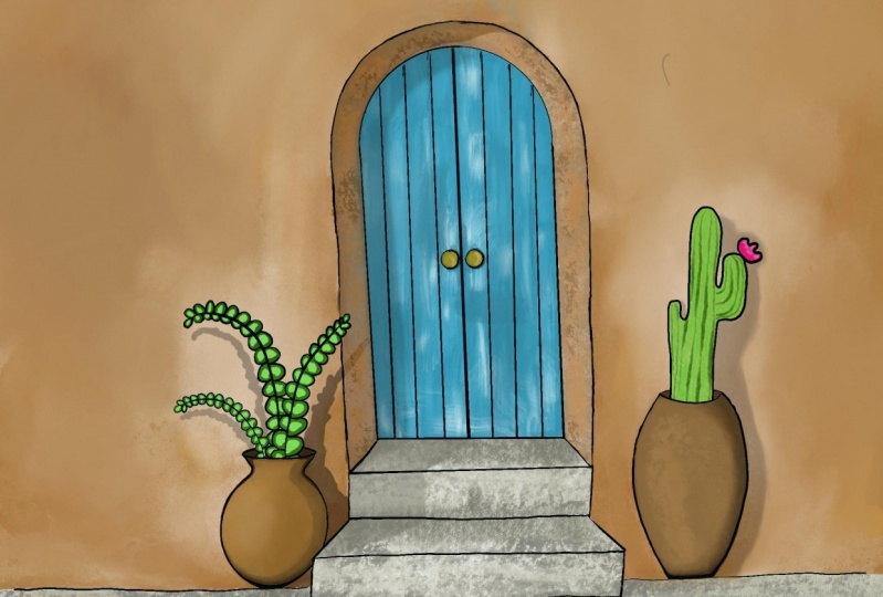 Blue door