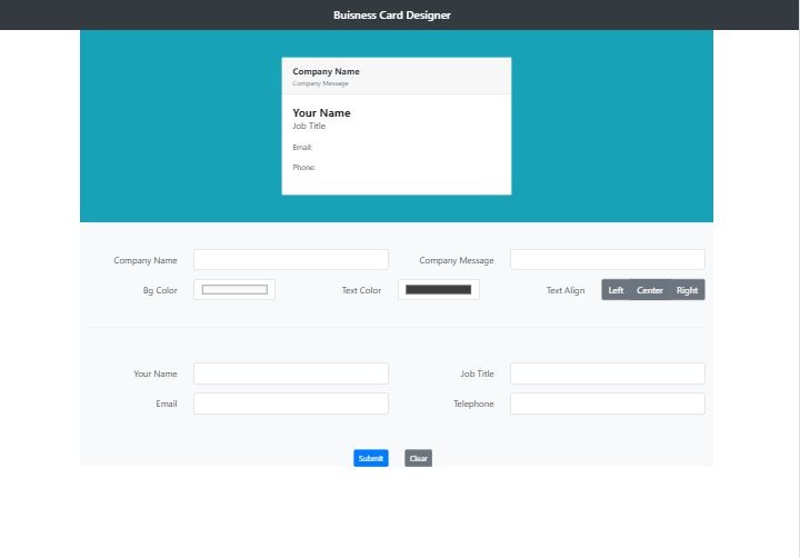 Business Card Designer - student project