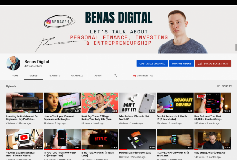 Benas Digital Youtube Channel