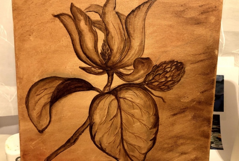magnolia under painting