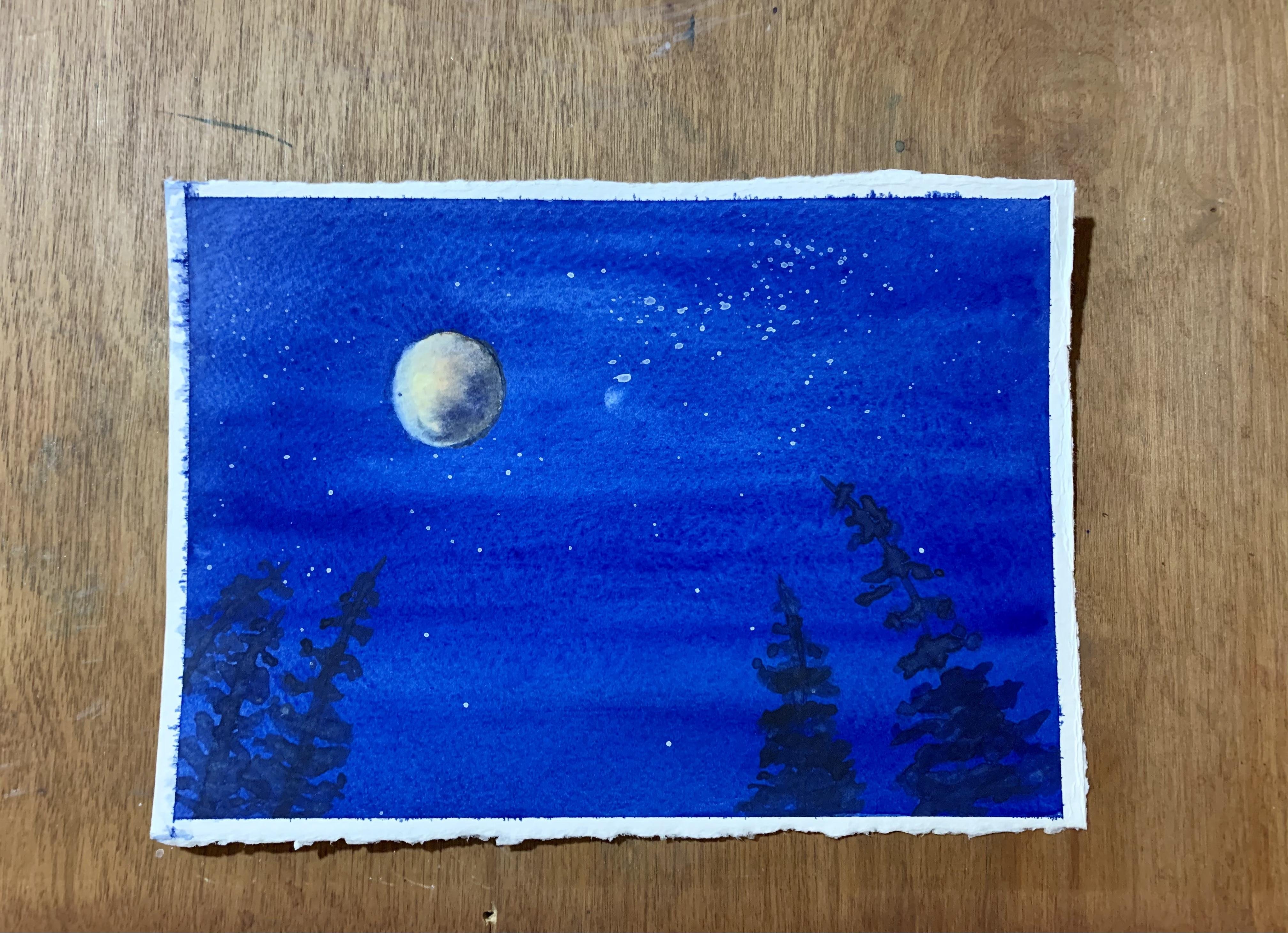Lunar eclipse night sky - student project
