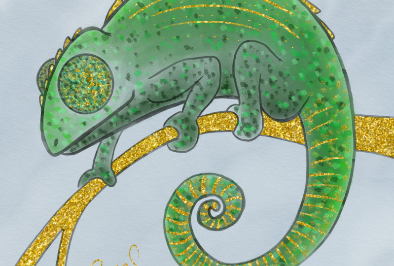 Watercolor and glitter