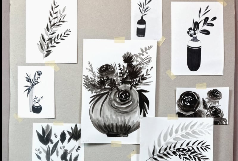 Inky Florals