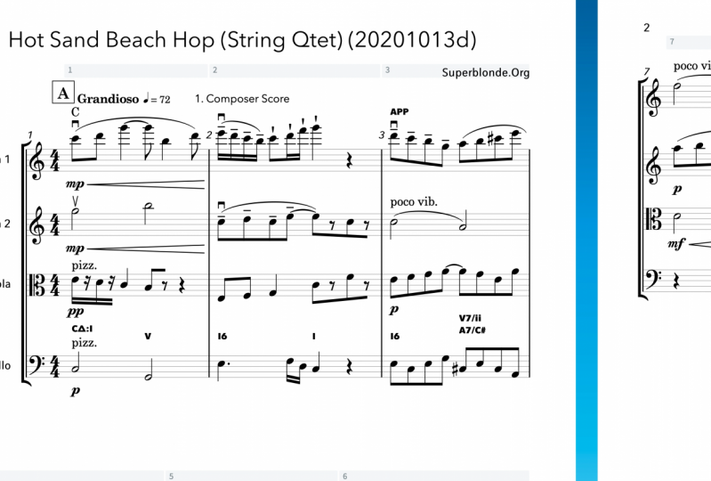 Short Orchestration of String Quartet.