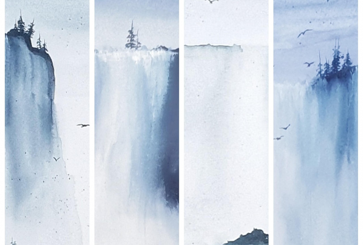 Watercolour Waterfalls with Sukrutha - student project