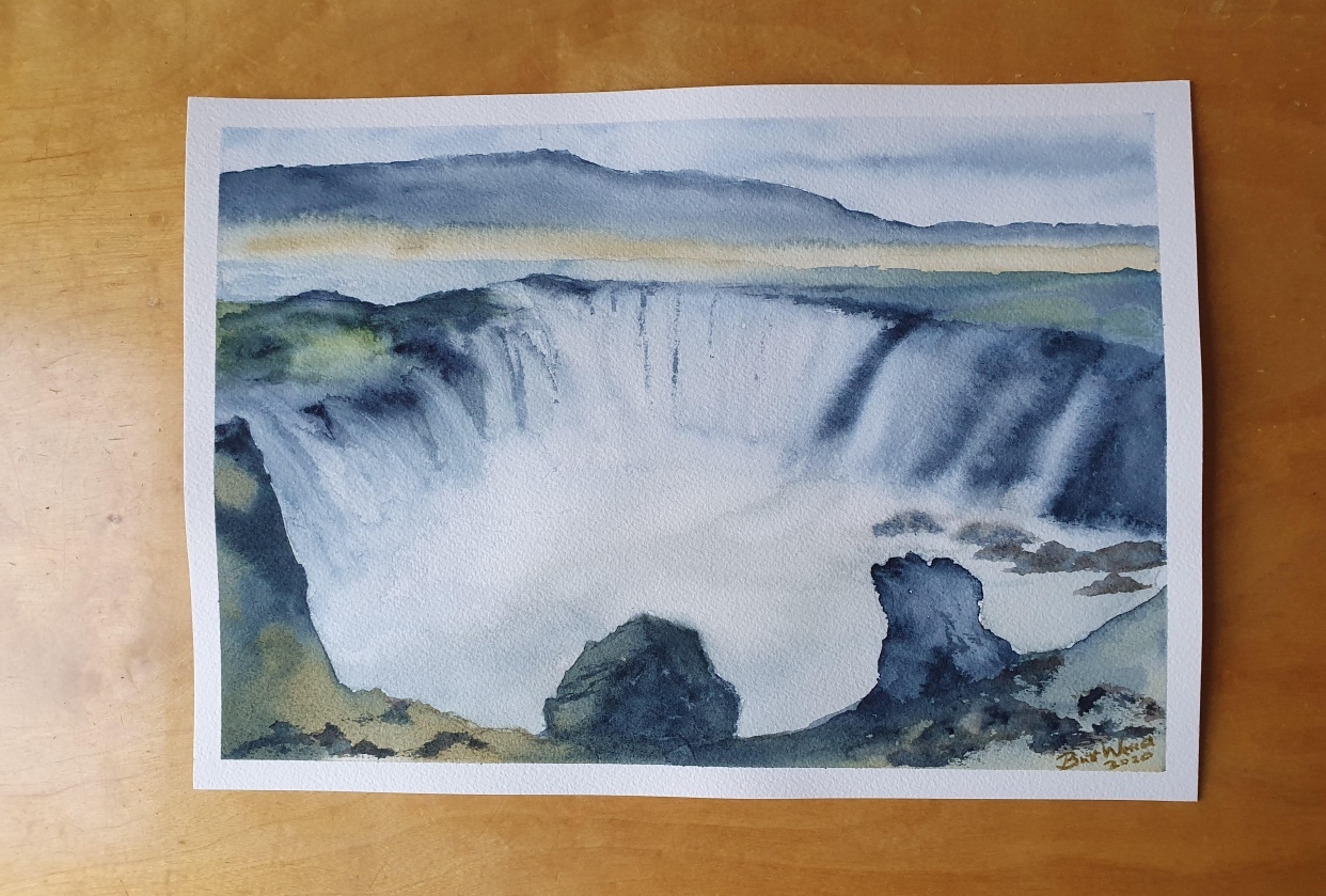 Watercolor Waterfall - student project