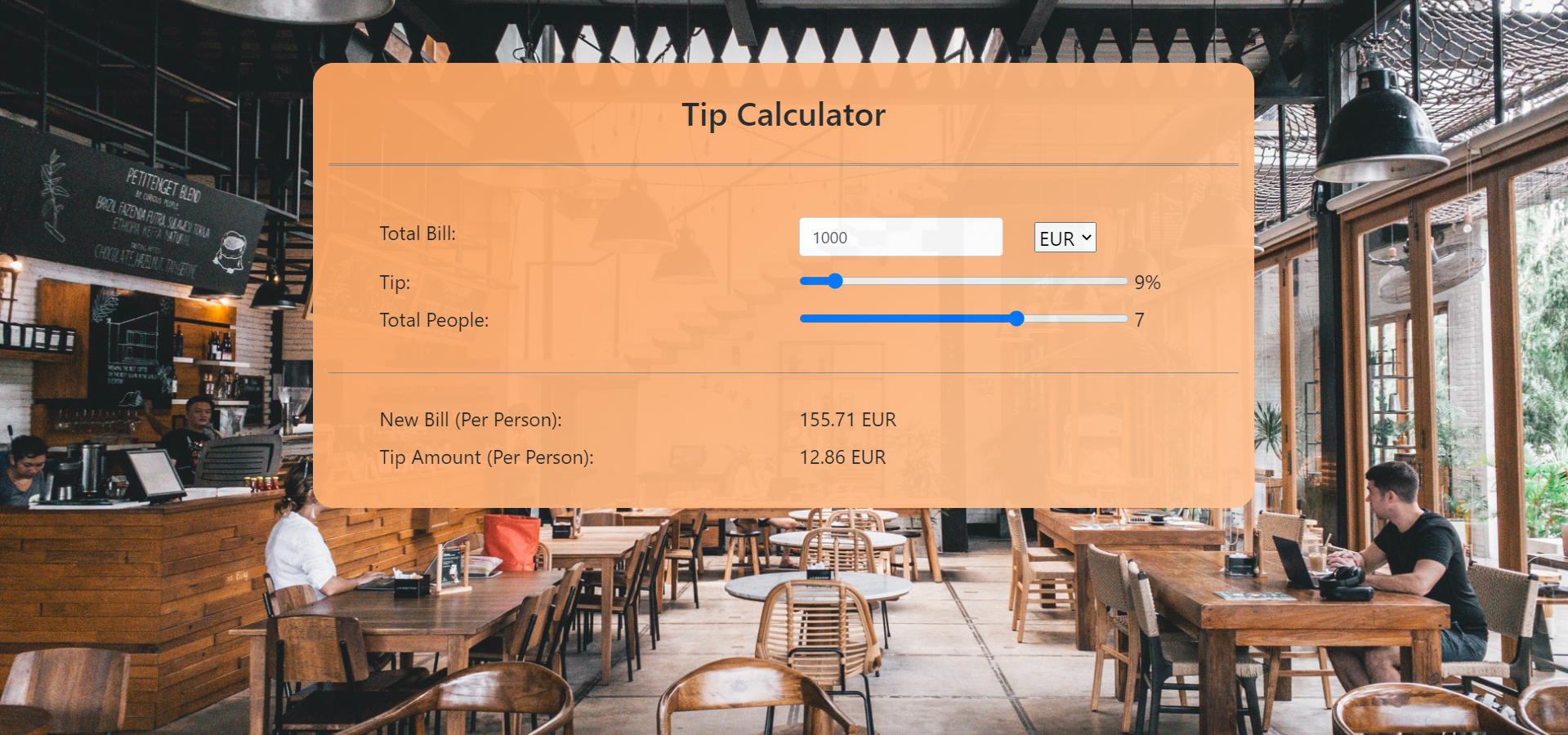 Tip Calculator - student project