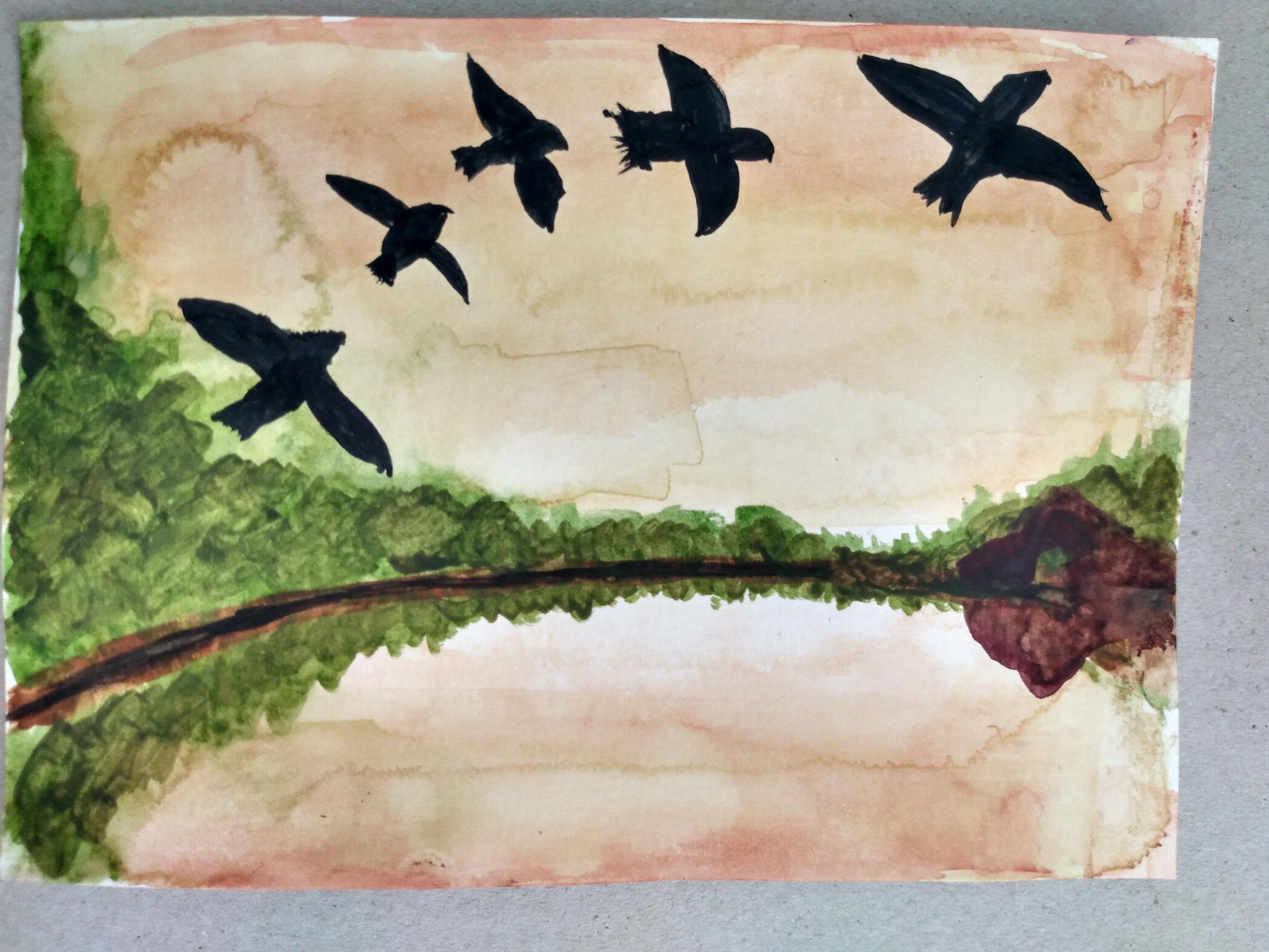 Crows gather after a storm - student project
