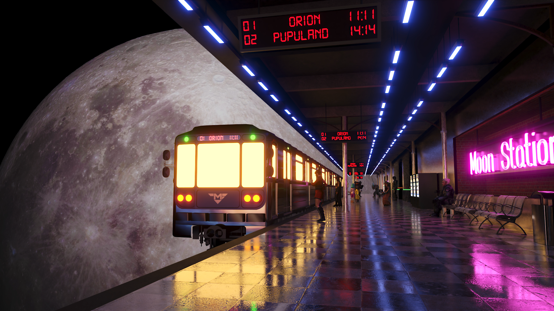 Seamless Loop: Moon Train-Station - student project