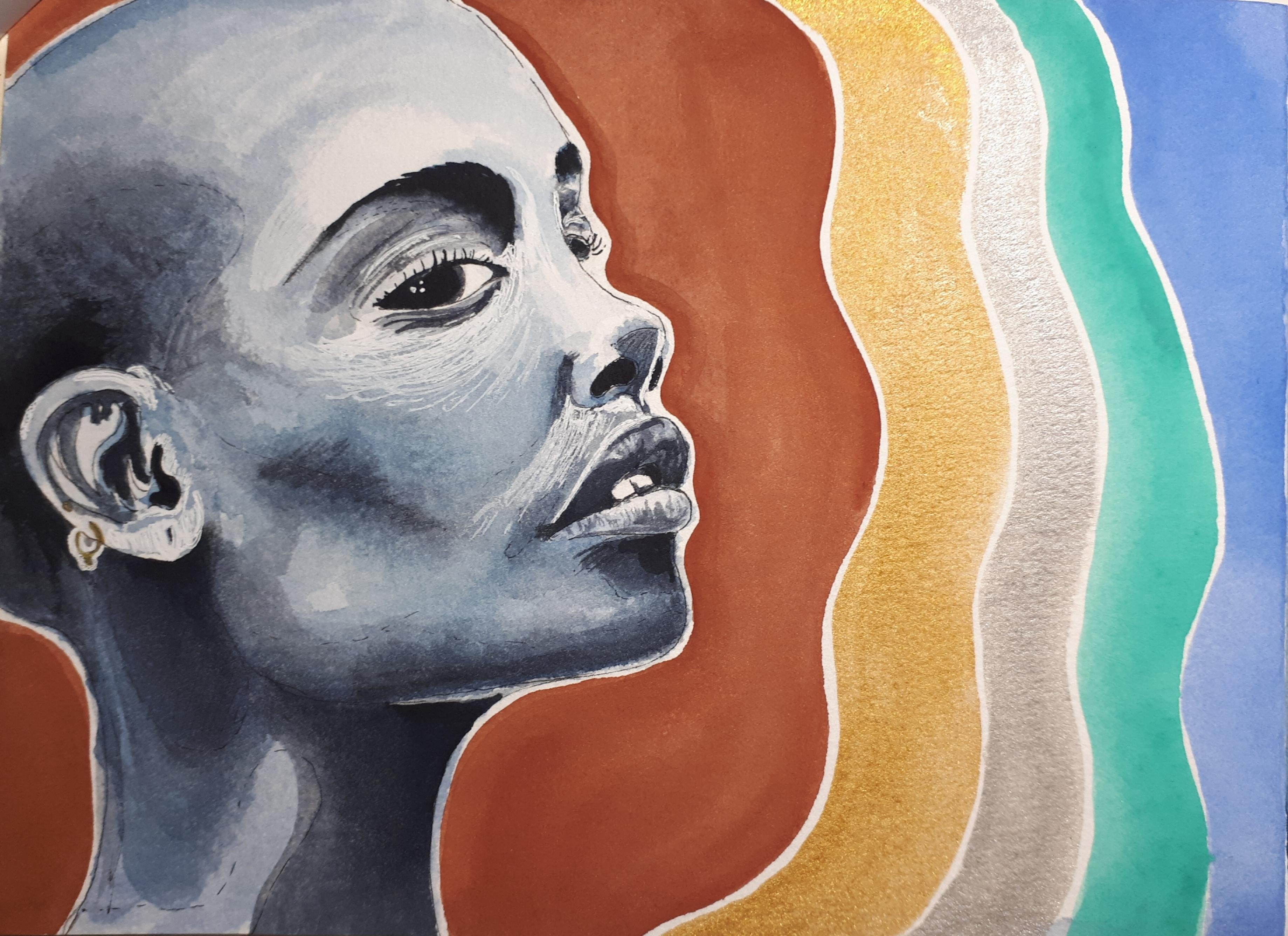 Watercolour portrait - student project