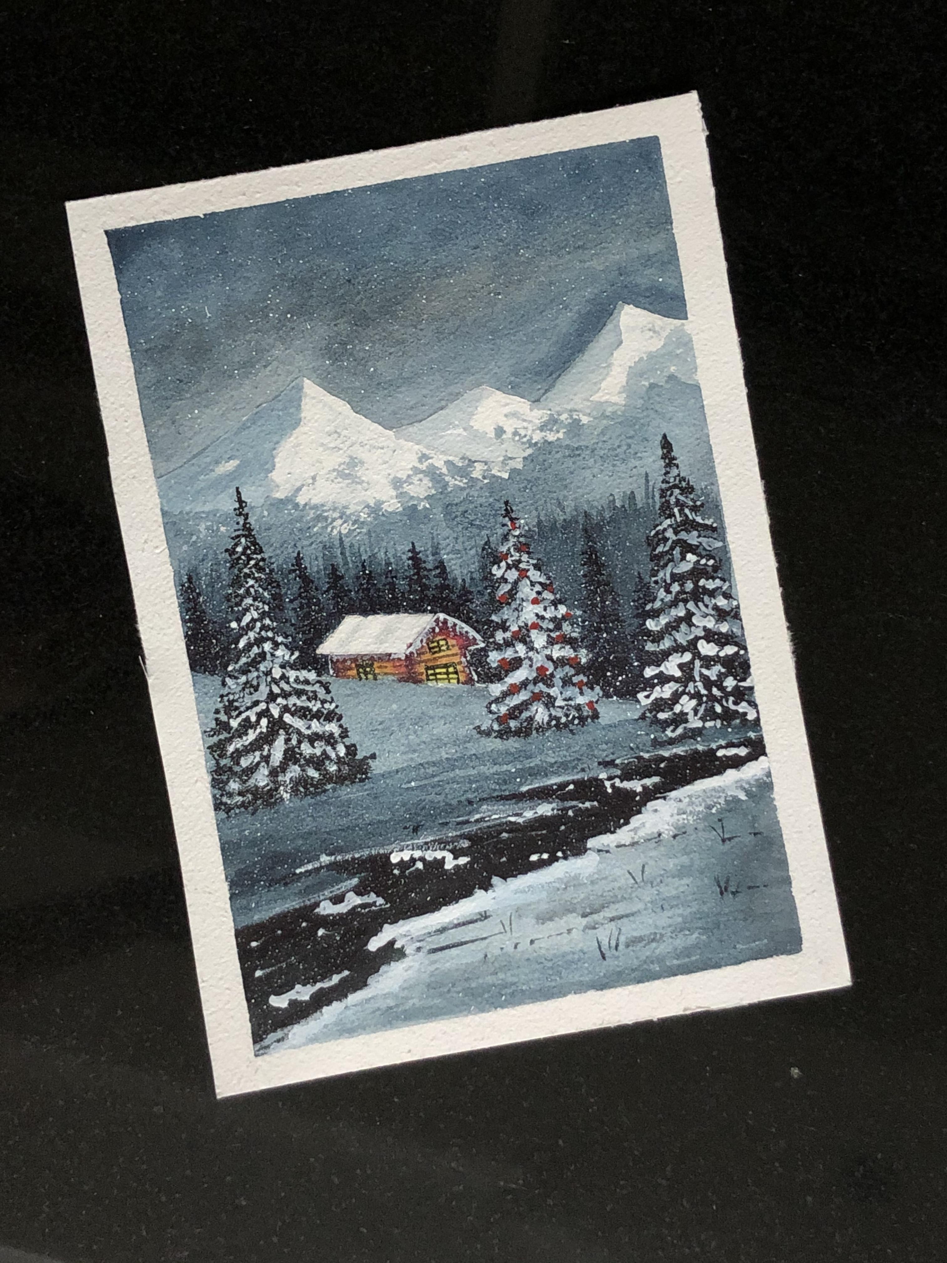 Snowy Christmas Night by zaneena - student project