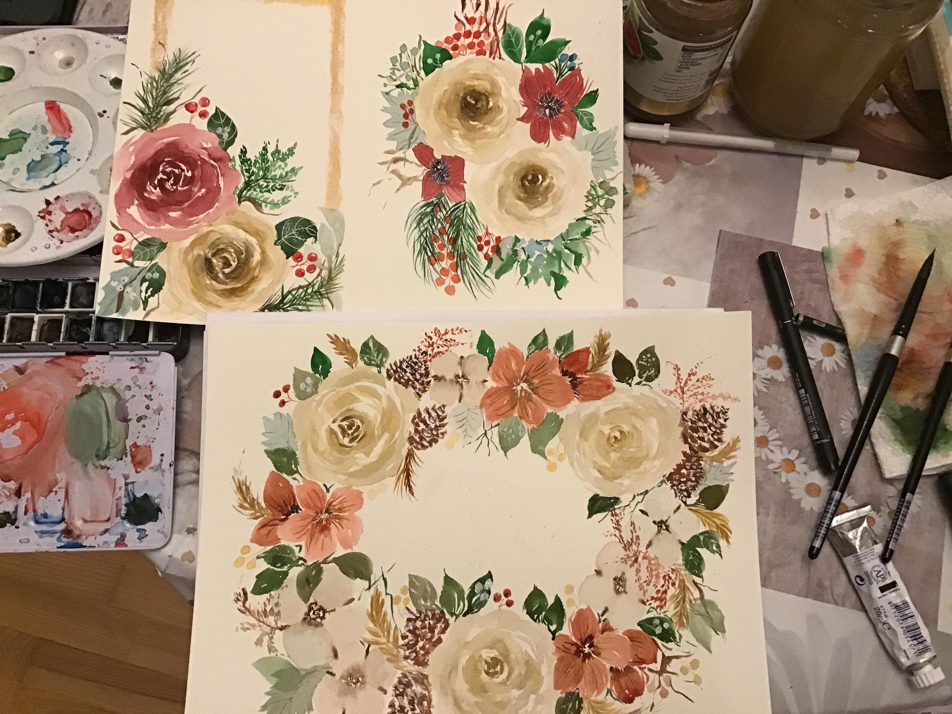 My modern holiday Christmas wreath! - student project