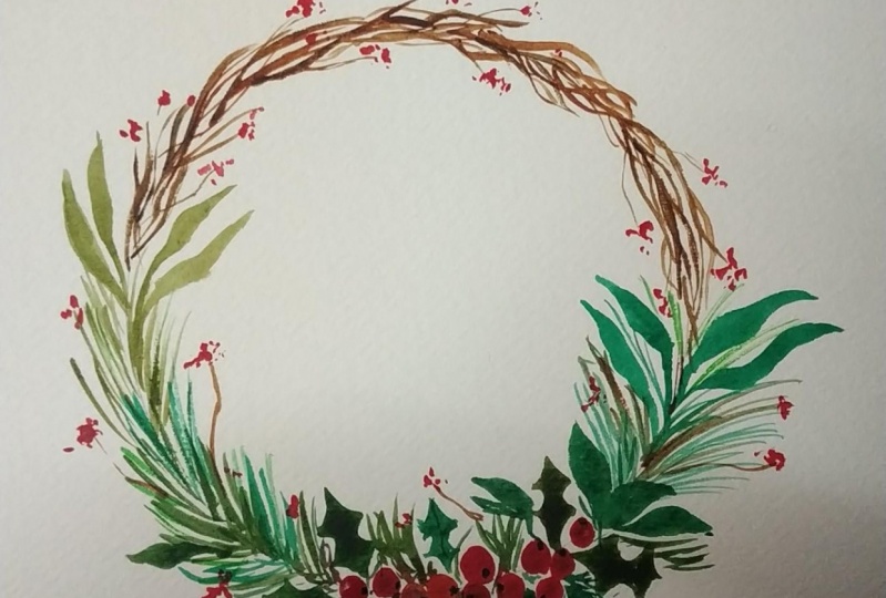 Christmas Watercolor Wreath