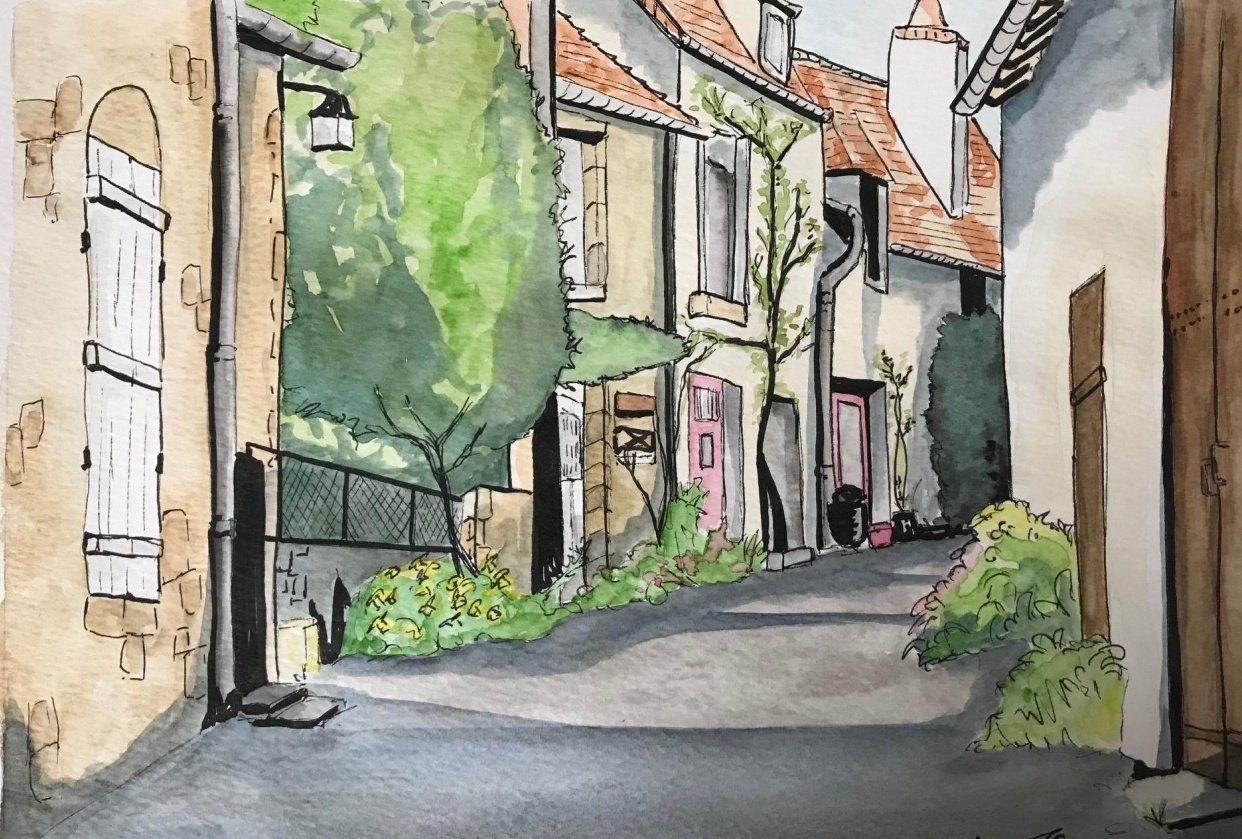 French Street in Watercolour - student project