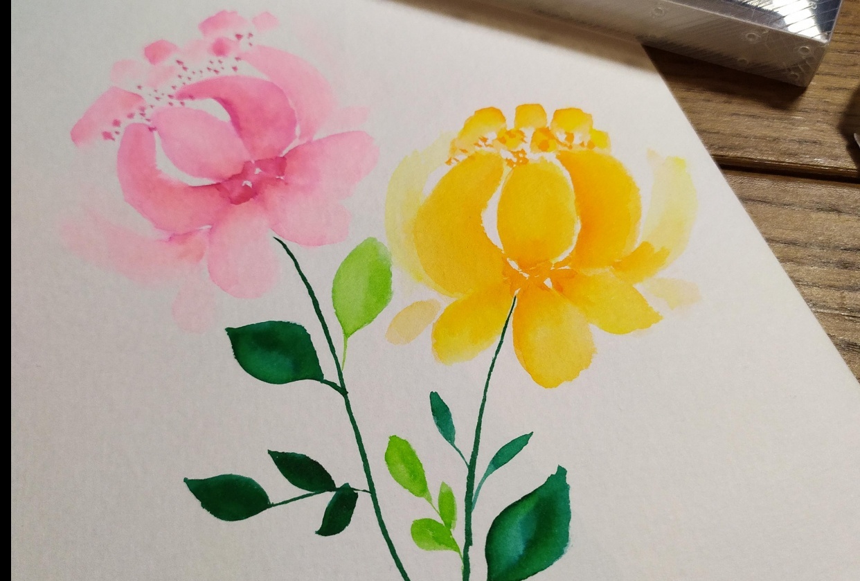 Brush Pens Peonies - student project