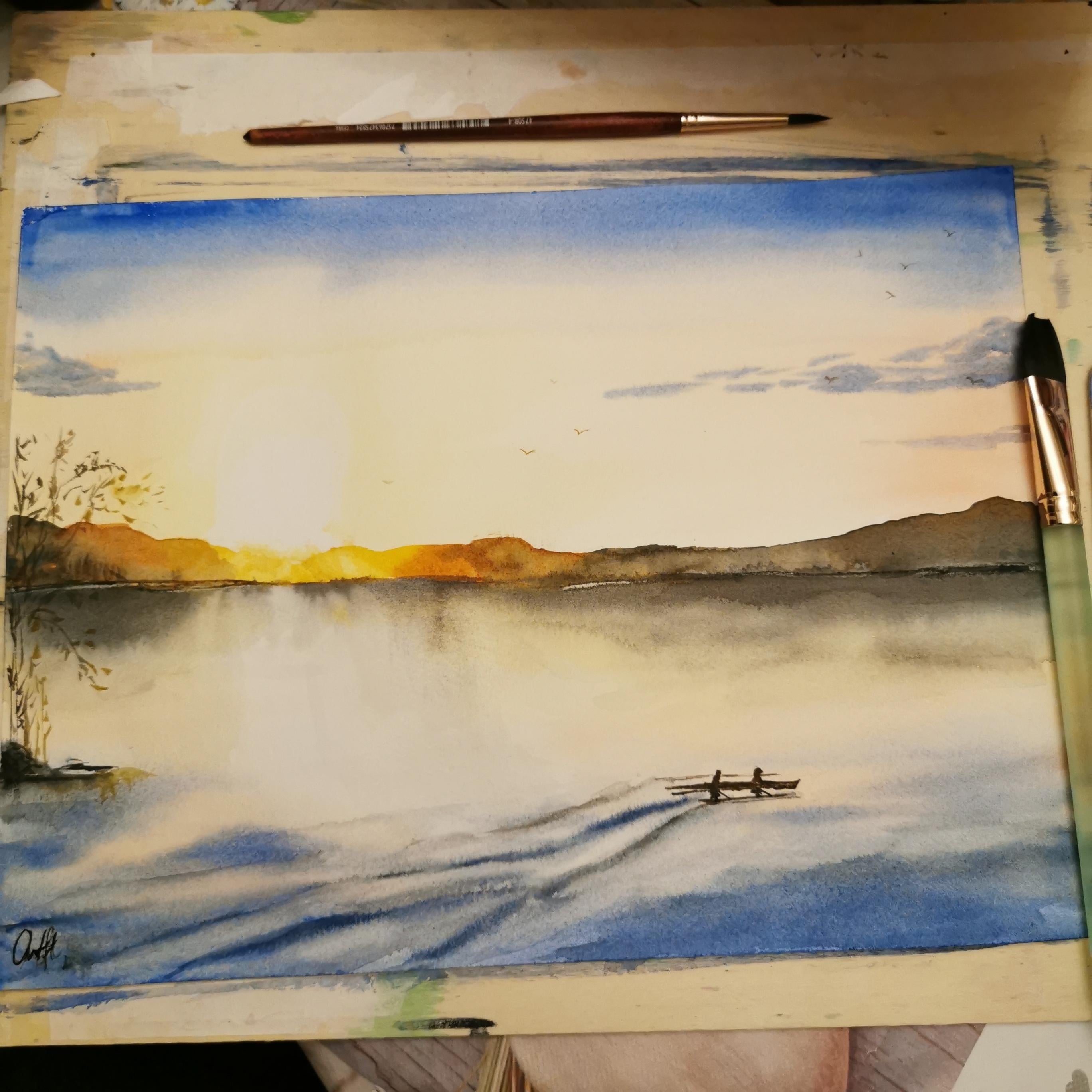 My sunset based on Bianca Rayala's class - student project
