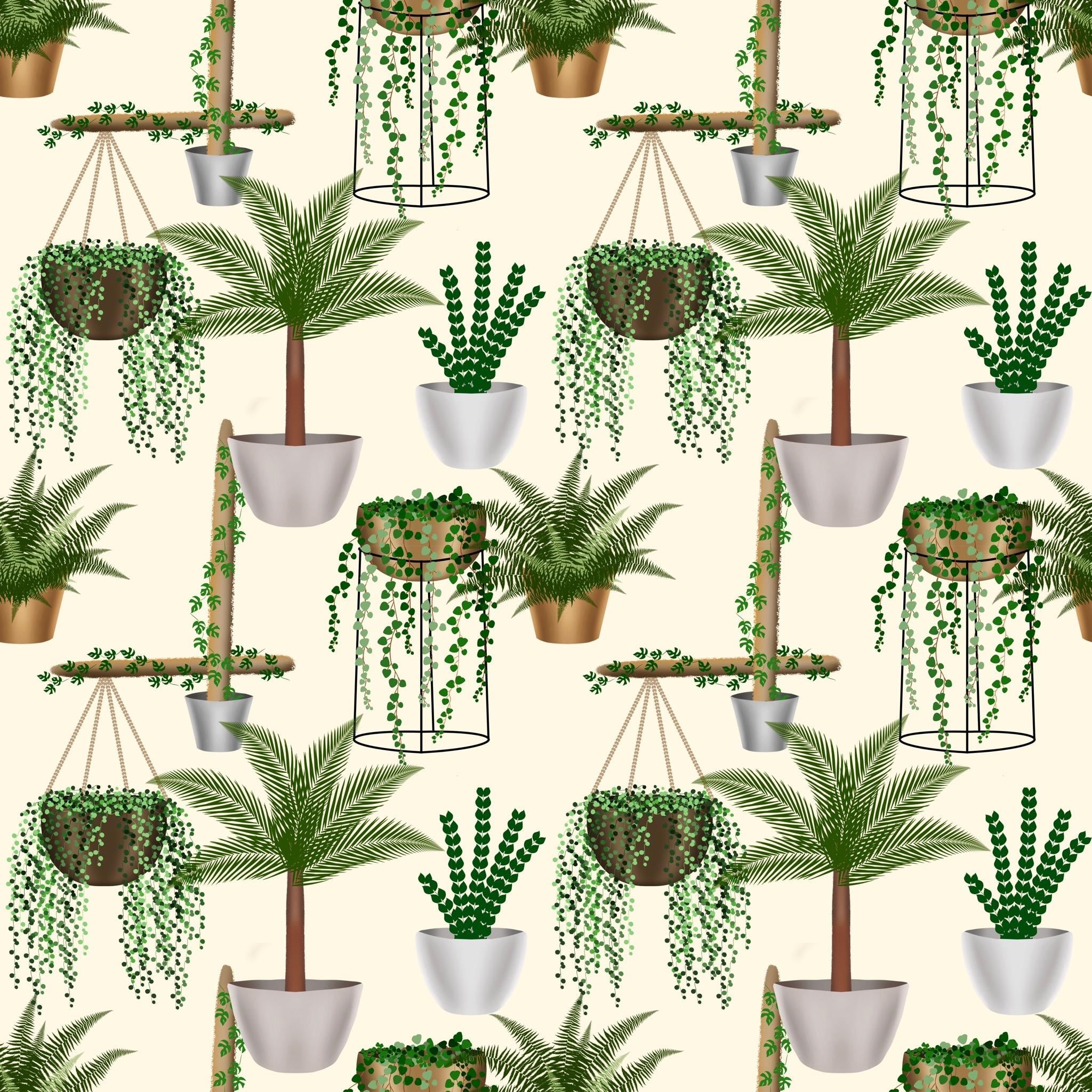 House Plants Seamless Pattern - student project