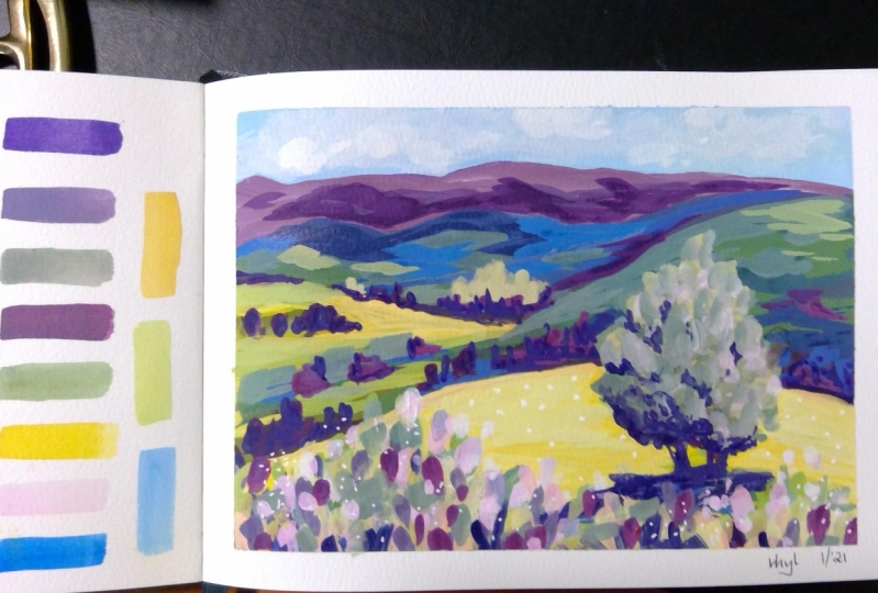 Gouache landscape -  with Clair Bremner
