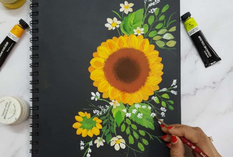 Gouache Sunflowers
