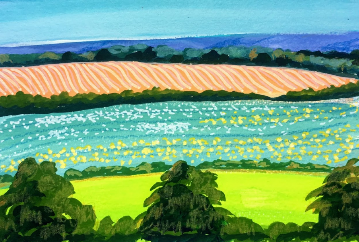 Mixed Media Landscape - student project