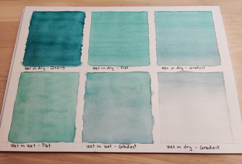 Green and blue washes