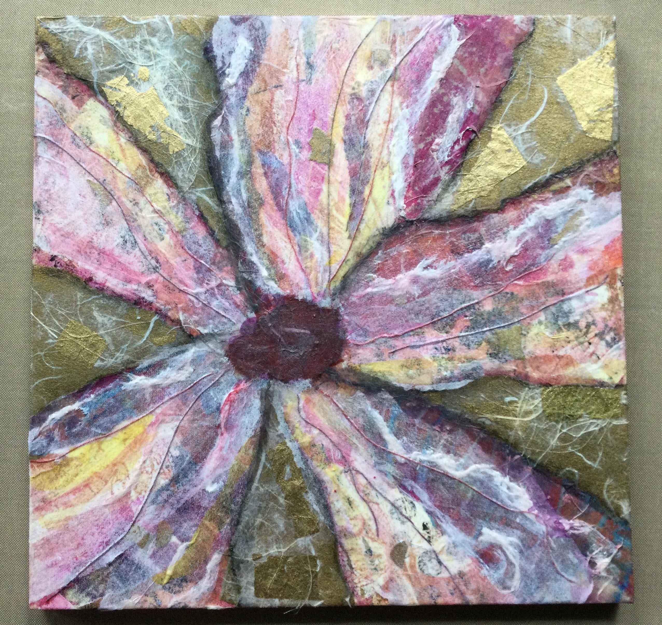 Collage for beginners - abstract flower - student project