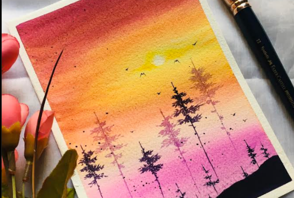 watercolour landscape essentials - student project