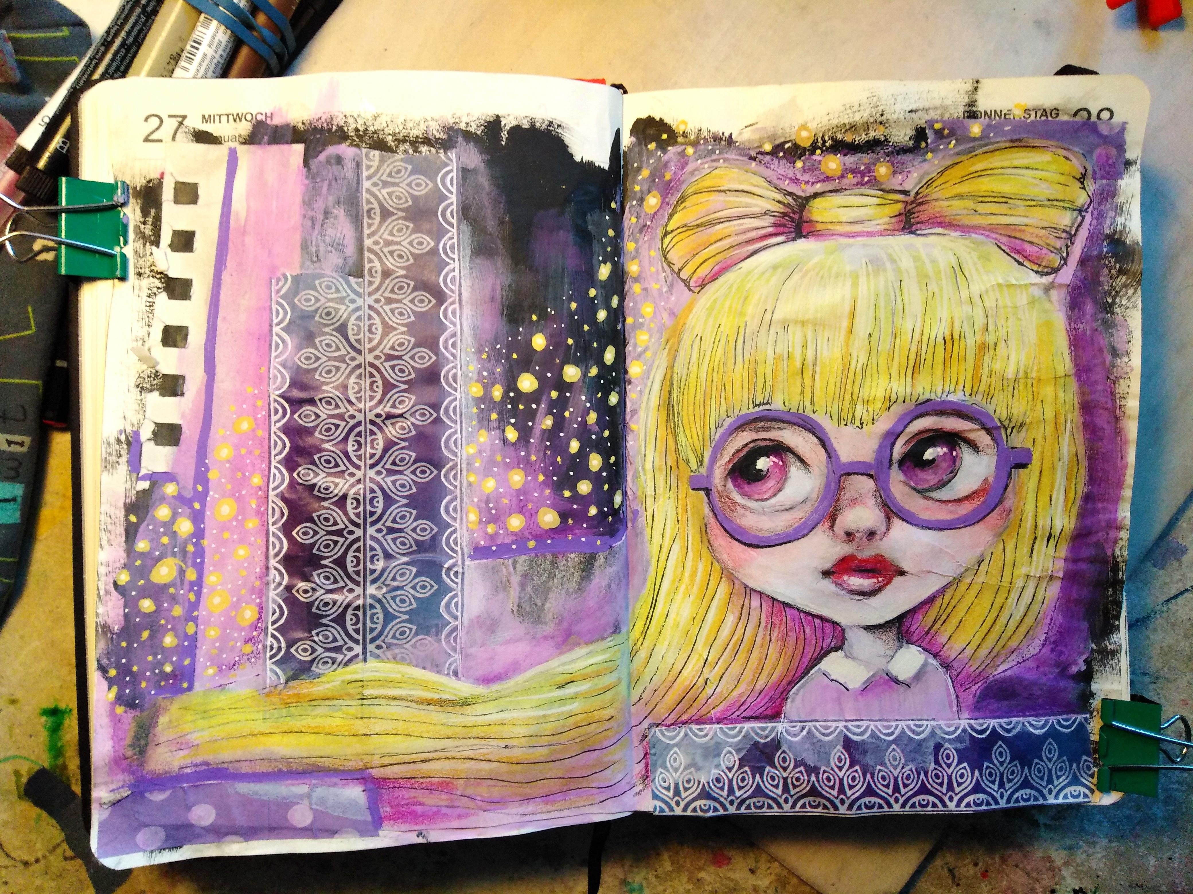 My first art journal side :D - student project
