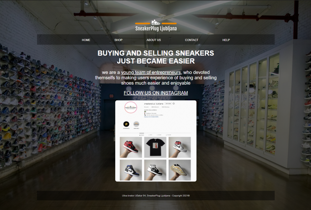 SneakerPlug Ljubljana - student project
