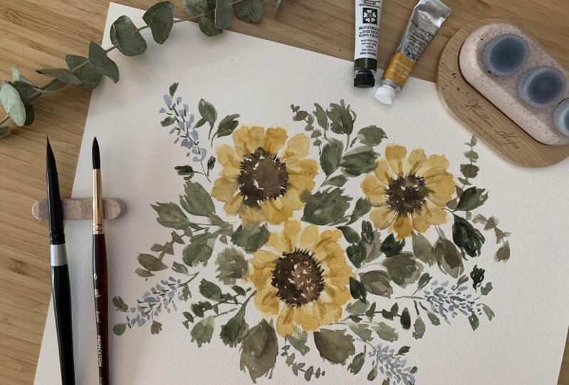 Watercolor Sunflower