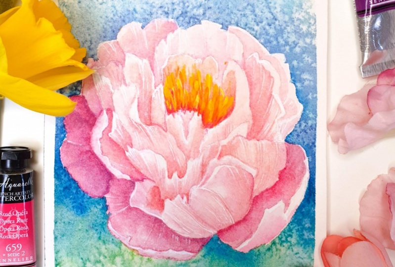 Peony painting