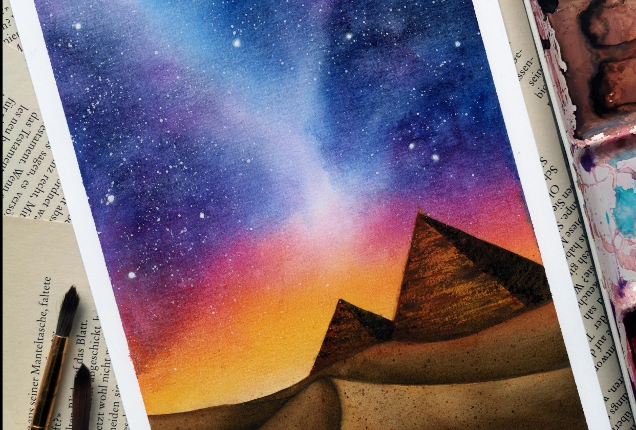 Watercolor Galaxy Desert - student project