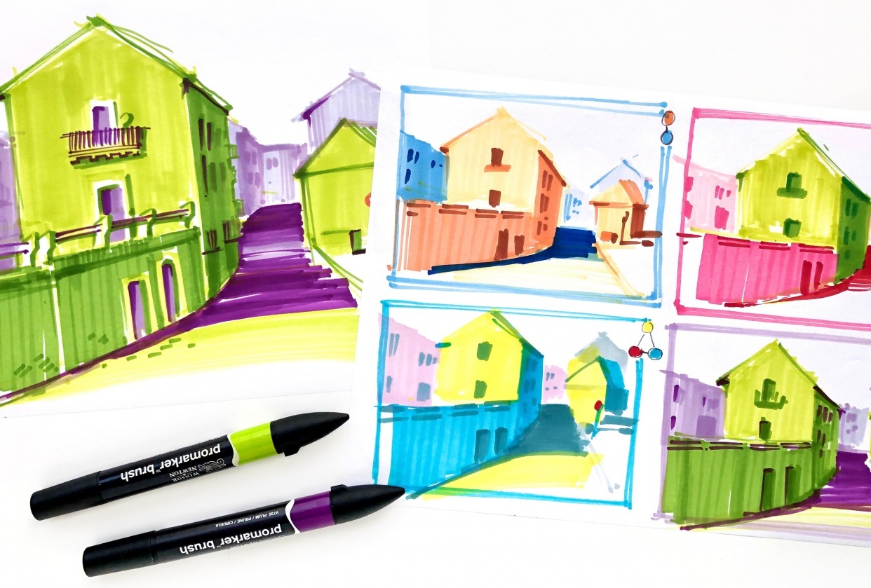 Drawing with a limited color palette - student project