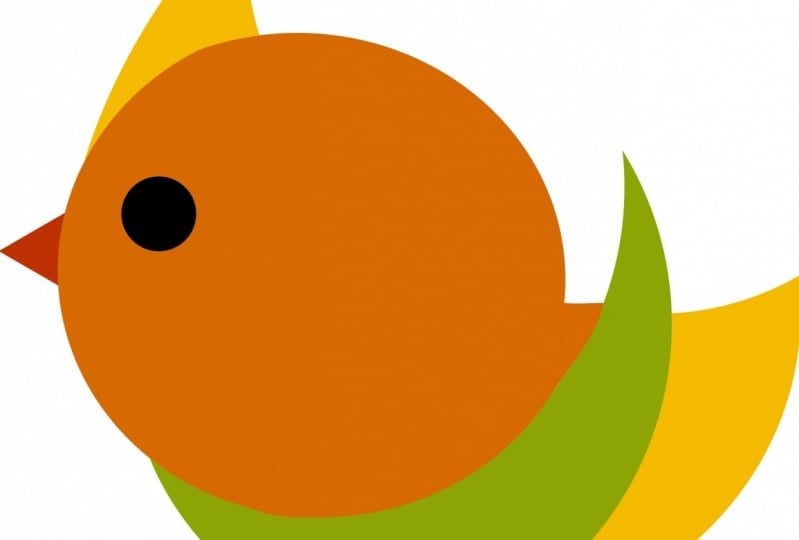 Bird Using shapes and shape builder tool