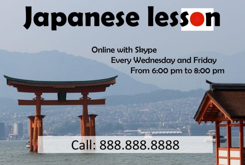 Japanese lesson flyer