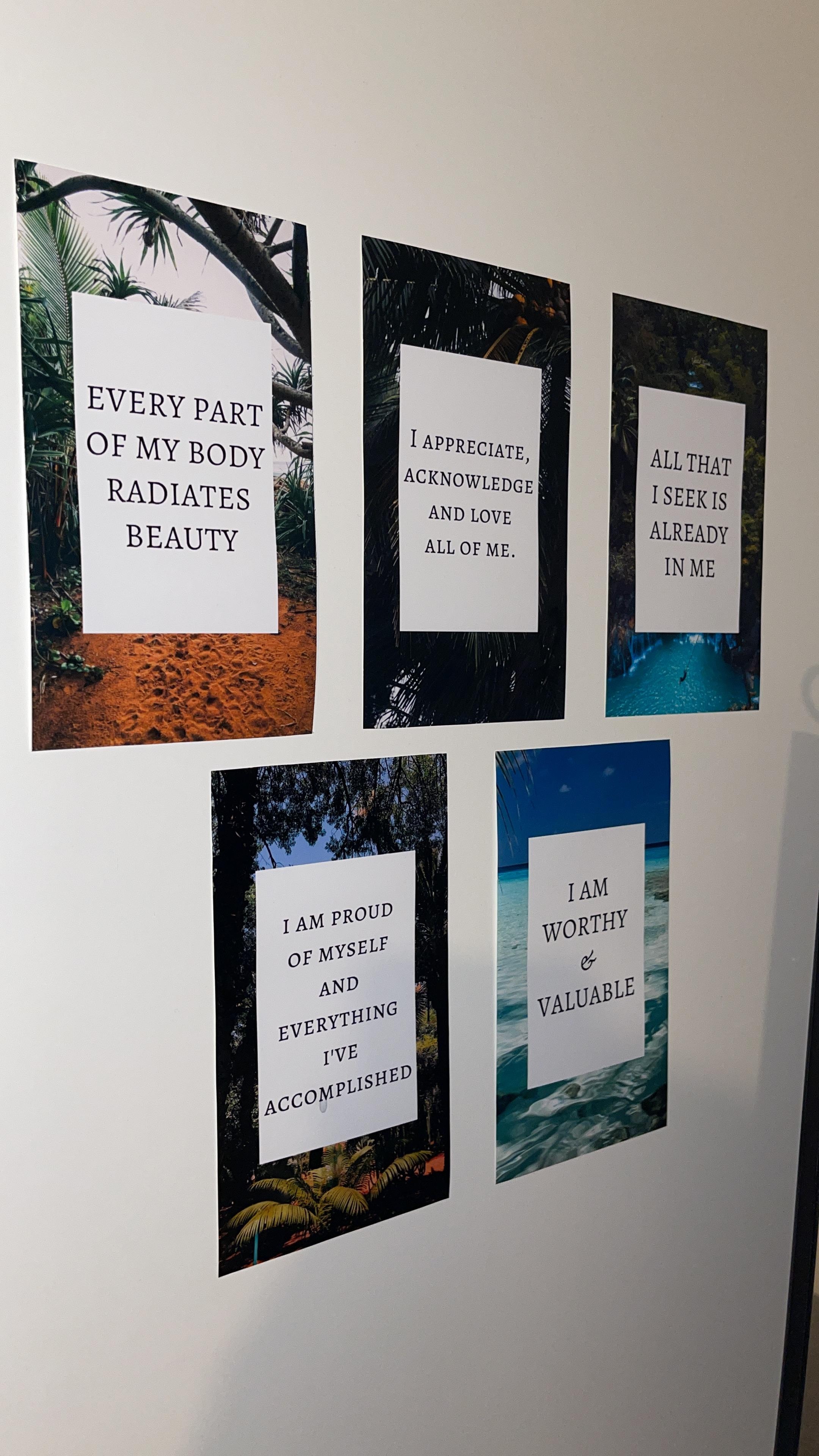 My wall with affirmations. - student project