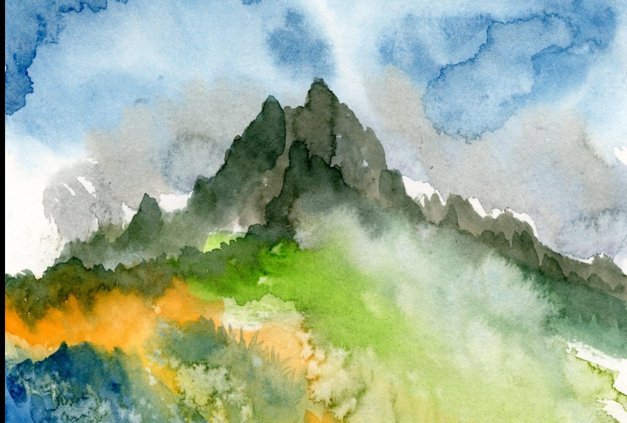 Watercolour landscape - student project