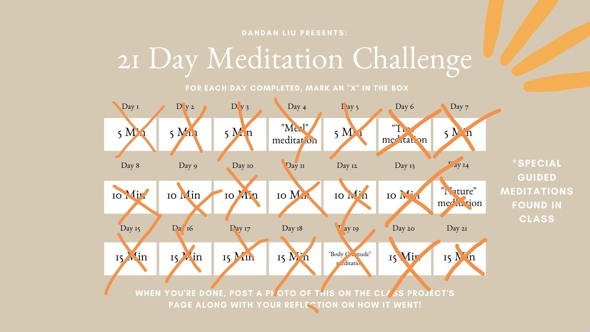 21 day meditation - student project