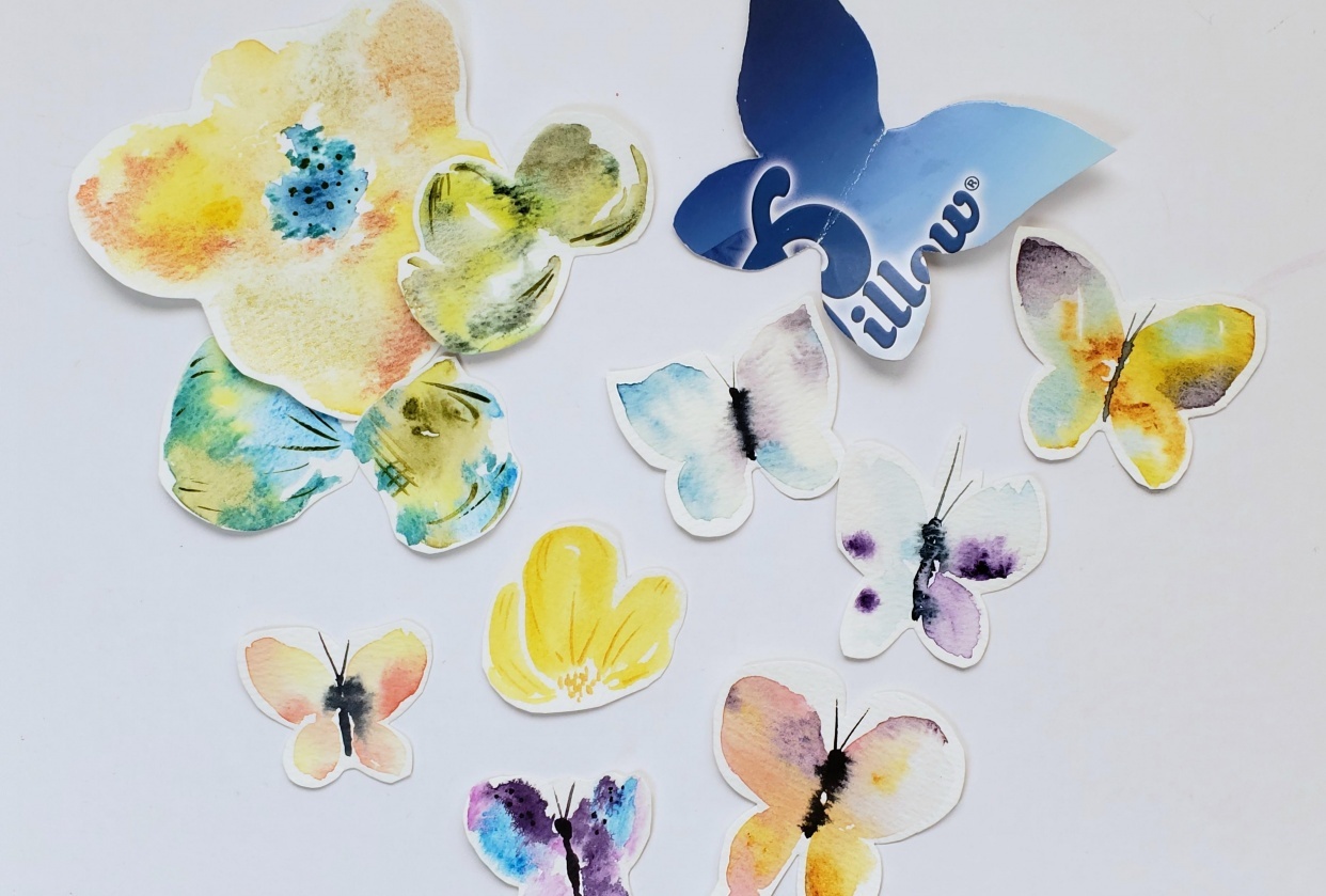 Wet on wet shapes - student project