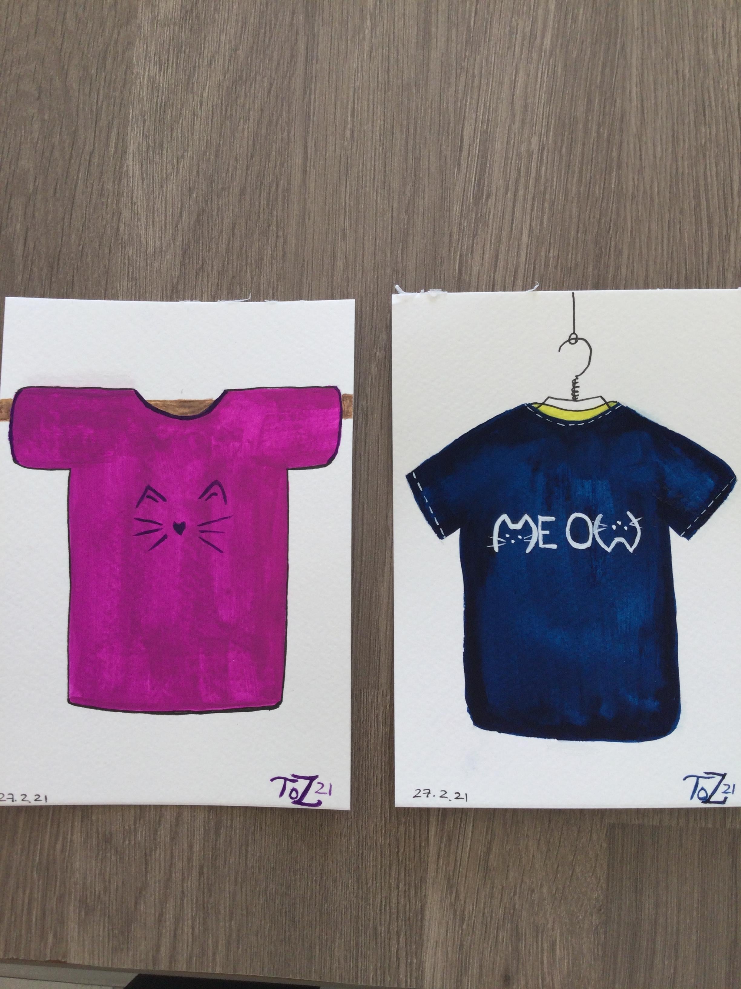 Gouache T shirts - student project