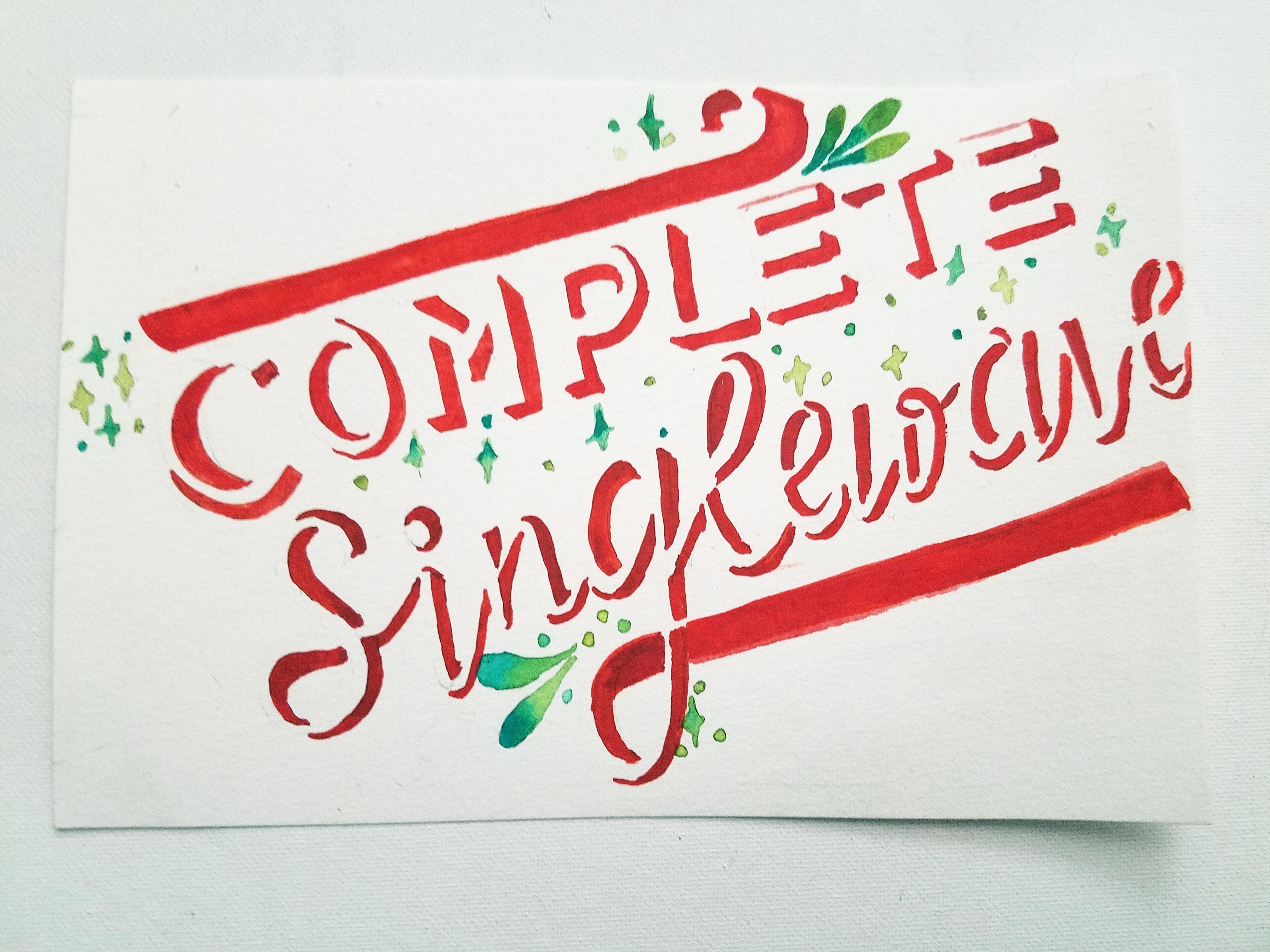 Hand Lettering and Beyond: Negative Space 3D Lettering with Watercolors - student project