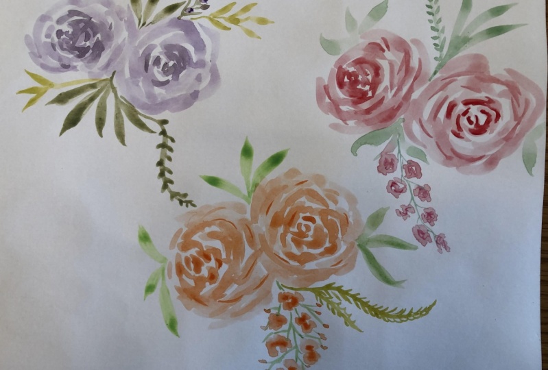 Pastel roses without the cages
