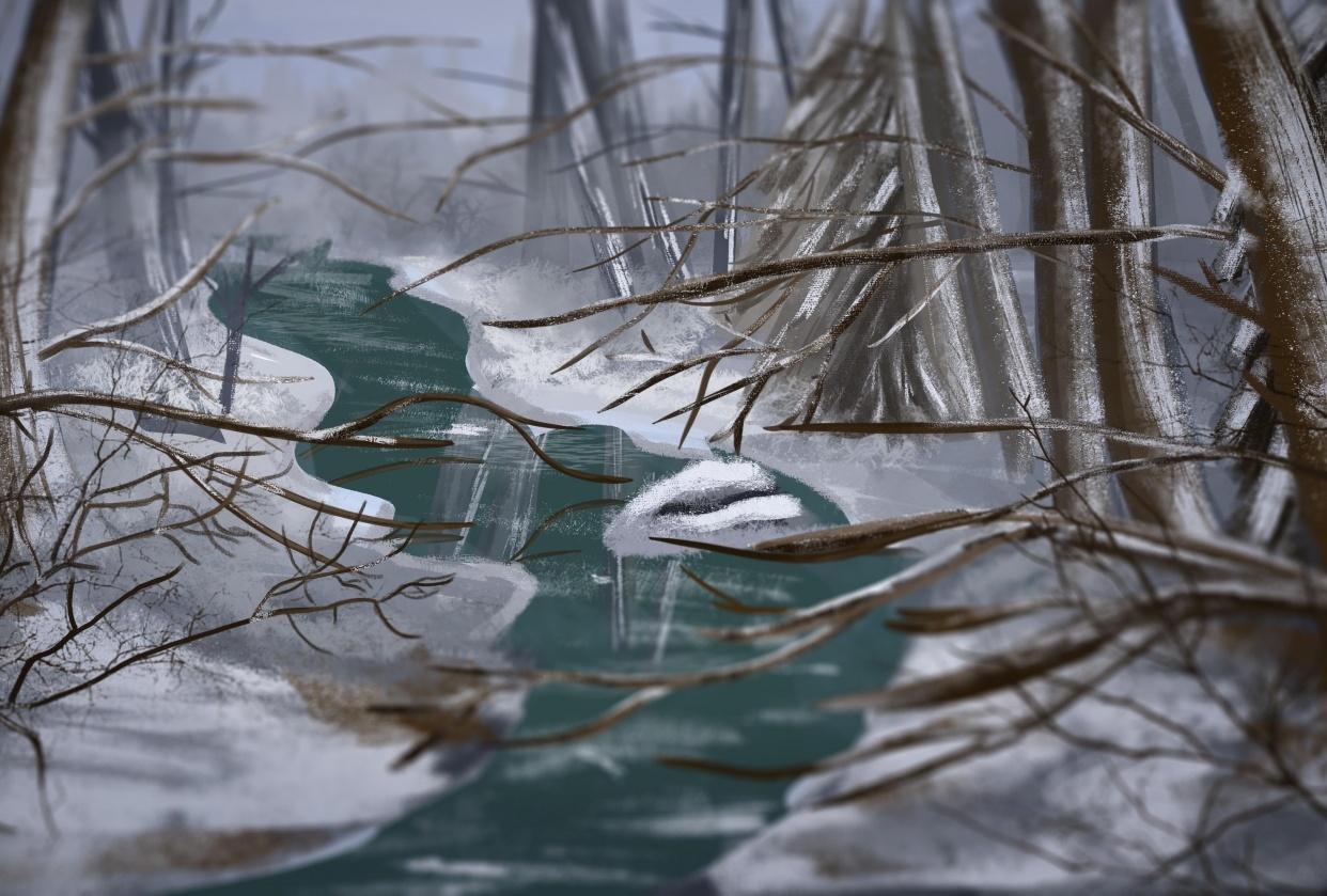 Snowy forest - student project