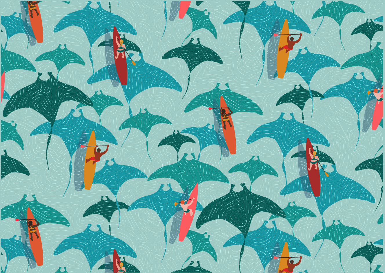 Repeating Pattern - SUP & Rays - student project
