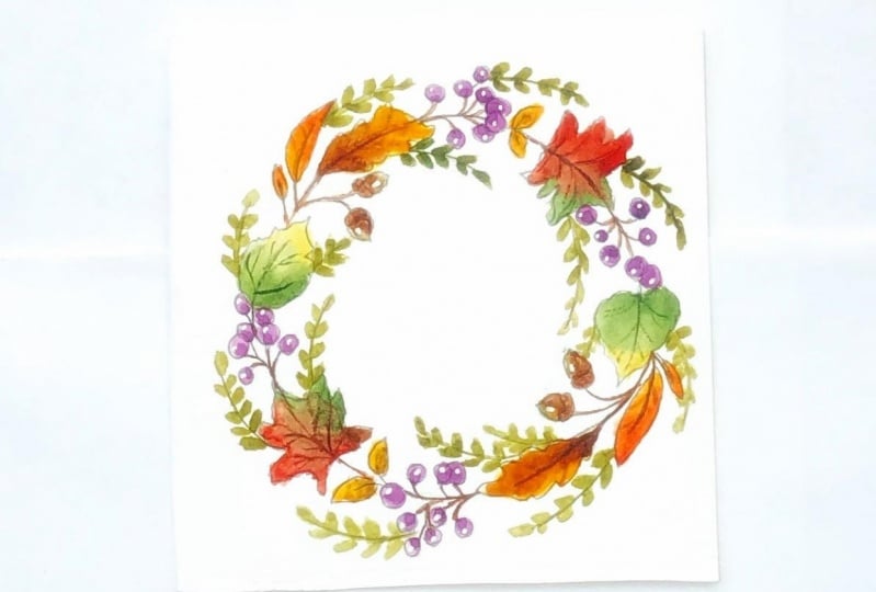 Watercolor wreath