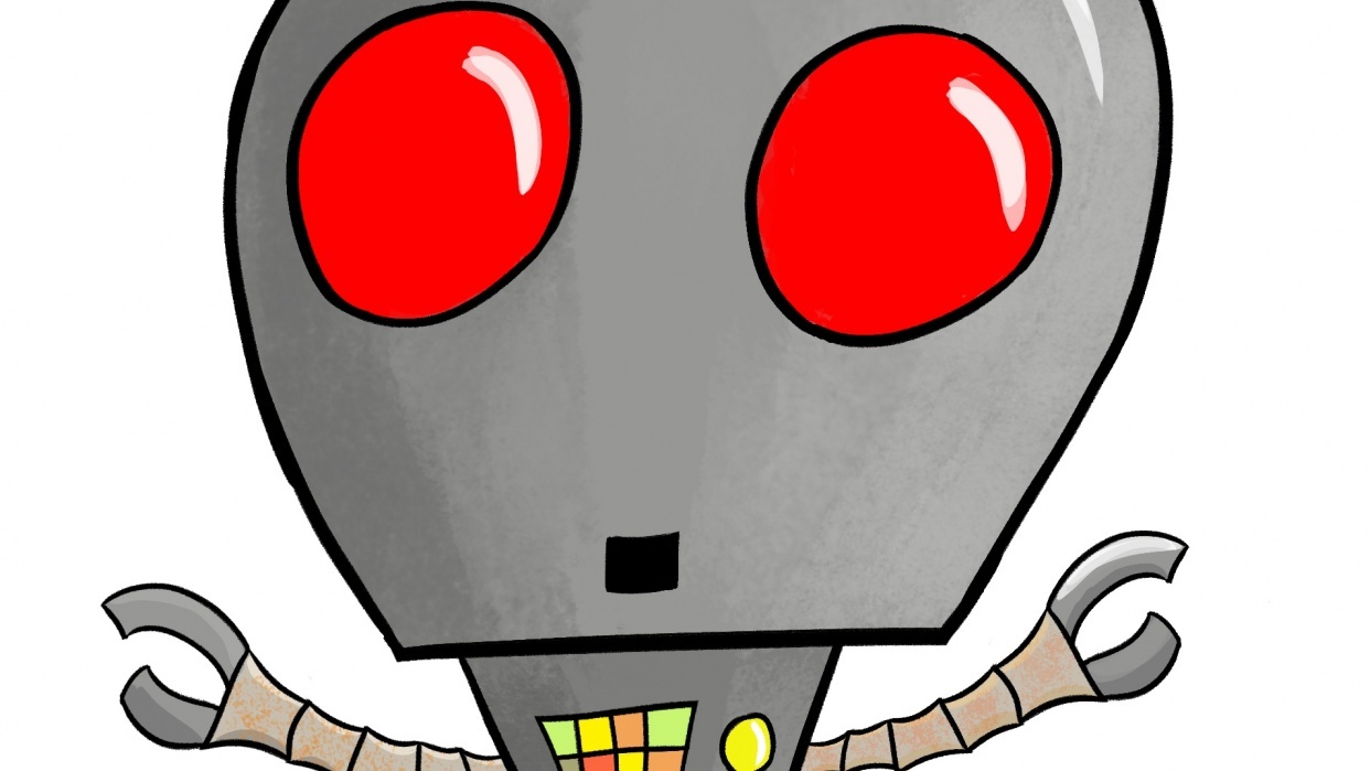 Red eyed robot - student project