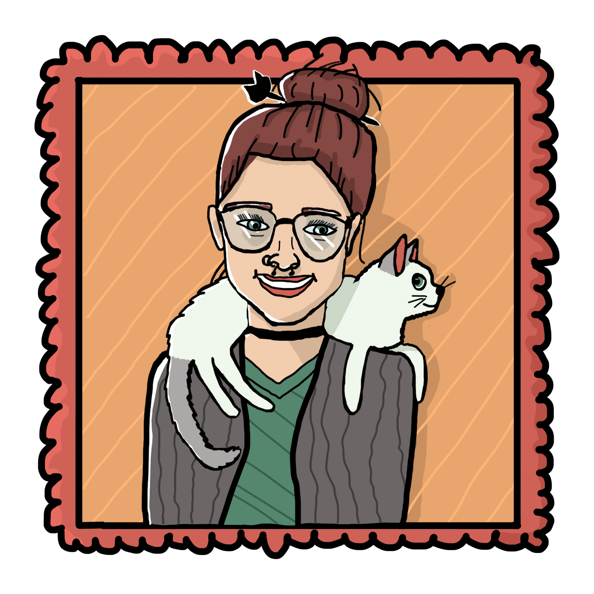 My sister and her kitty! - student project