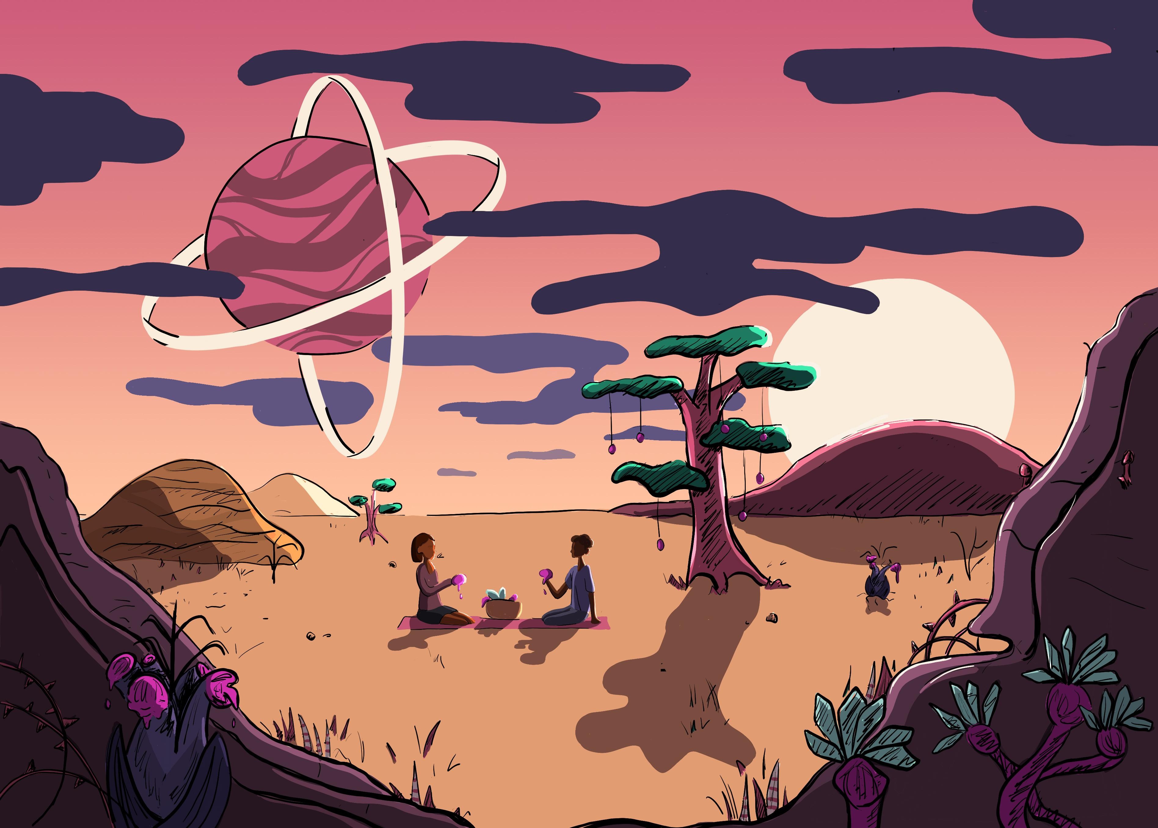 Picnic on an alien planet - student project
