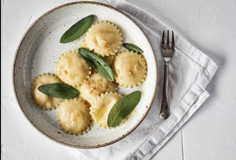 Pumpkin and Sage Ravioli with Burnt Butter