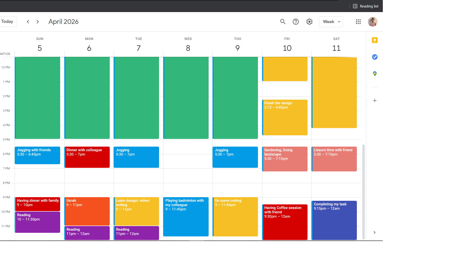 My Ordinary Week - student project